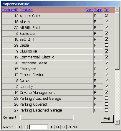 Apartment Property Features