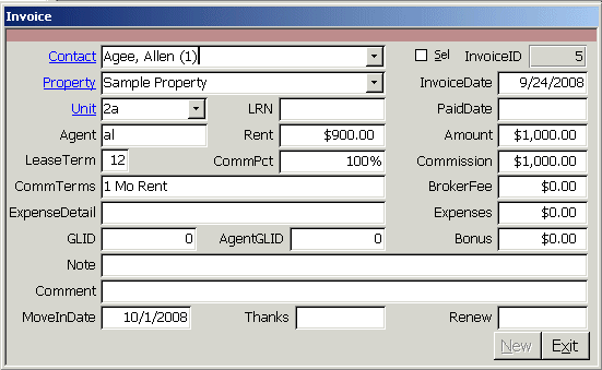Invoice for Referral