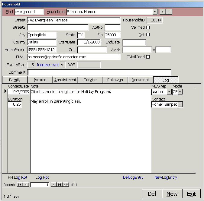 Nonprofit Social Service Charity Case Worker Log